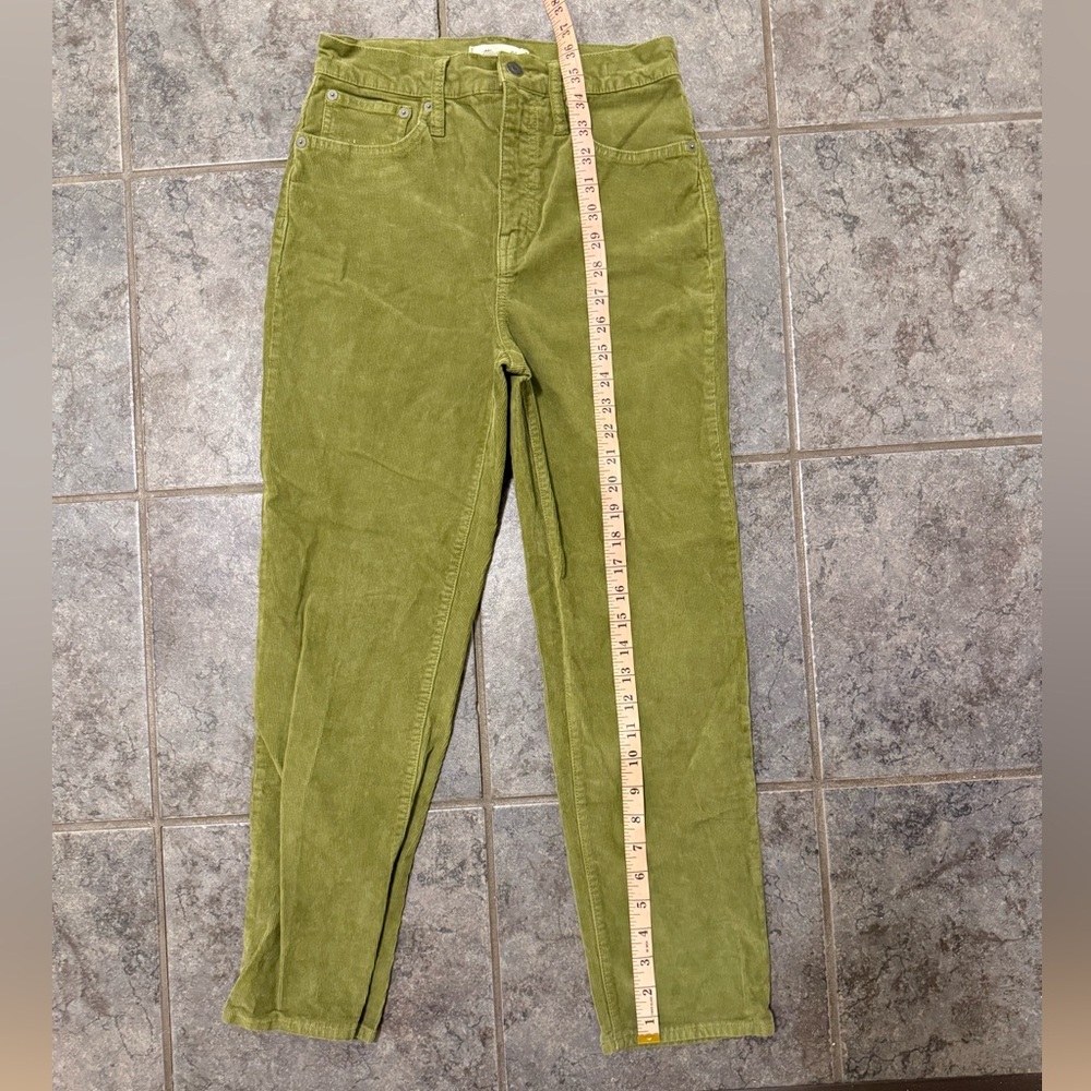 Madewell Olive Corduroy Women's Straight Mom Jeans